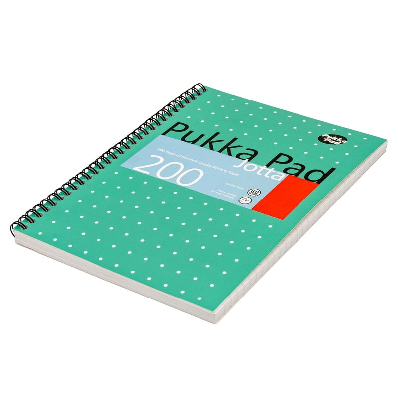 Pukka Pad, B5 Metallic Jotta Book 3-Pack for Home, School, and Office â€“ 10 x 8 in â€“ Wirebound Notebook with 8mm Lines and 80GSM Paper â€“ Features Perforated Edges - 200 Pages, Green - Image 4